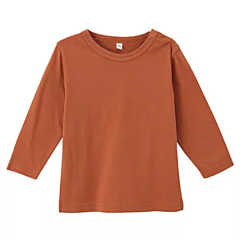 [MUJI 無印良品]男幼有機棉每日兒童服長袖T恤80橘色