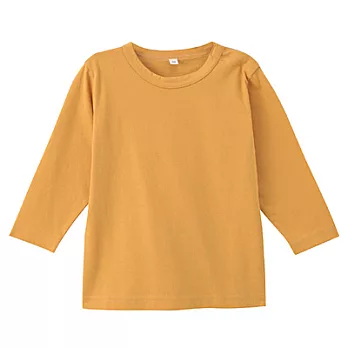 [MUJI 無印良品]男幼有機棉每日兒童服長袖T恤90芥黃