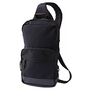 [MUJI 無印良品]撥水加工聚酯底拼接斜背包深藍