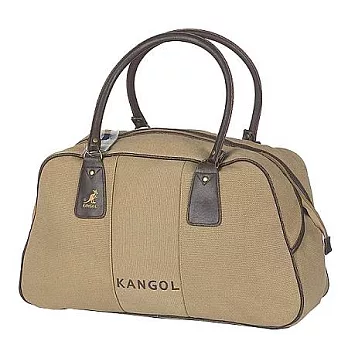 KANGOL 簡約帆布兩用大型旅行袋卡其