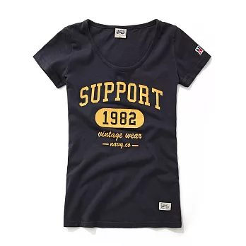 【CACO】NAVY-L-SU1982短T-女S丈青