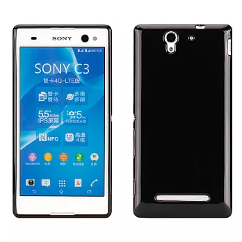 【BIEN】SONY Xperia C3 亮麗全彩軟質保護殼 (黑)