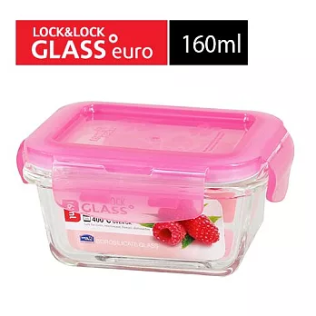 『LLG-414P』樂扣耐熱400度-粉漾櫻花長方型玻璃保鮮盒 (160ml)(粉紅)