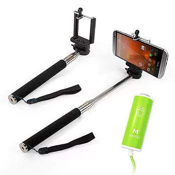 Androd手機快門控制線+手機用七段式伸縮自拍架黑色