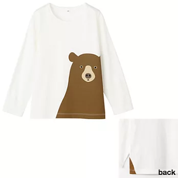 [MUJI 無印良品]兒童有機棉印花長袖T恤120白熊