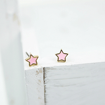 【PinkyPinky Boutique】可愛星星耳環(粉紅色)