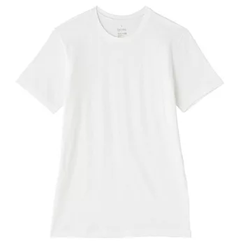 [MUJI 無印良品]男棉混溫調圓領短袖衫S白色