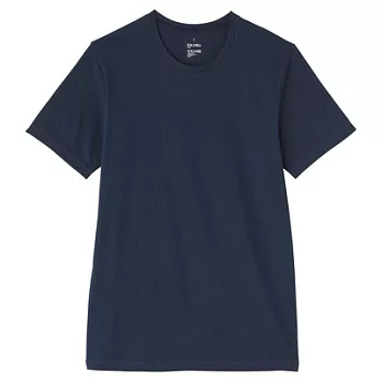 [MUJI 無印良品]男棉混溫調圓領短袖衫XL深藍