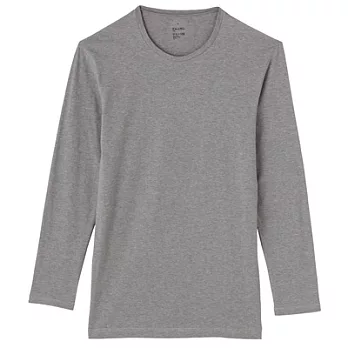 [MUJI 無印良品]男棉混溫調圓領長袖衫M灰色