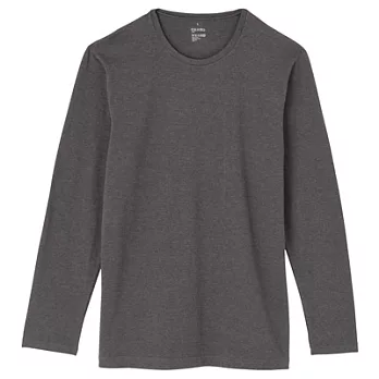 [MUJI 無印良品]男棉混溫調圓領長袖衫XL墨灰