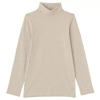 [MUJI 無印良品]女棉混溫調高領長袖衫XL粉米