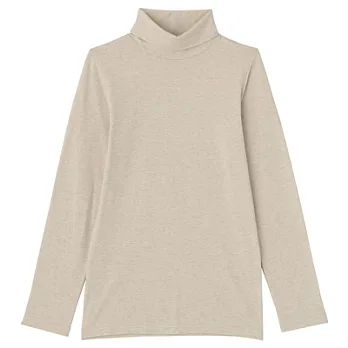 [MUJI 無印良品]女棉混溫調高領長袖衫L粉米