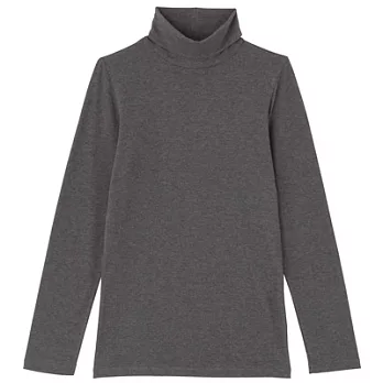 [MUJI 無印良品]女棉混溫調高領長袖衫M墨灰