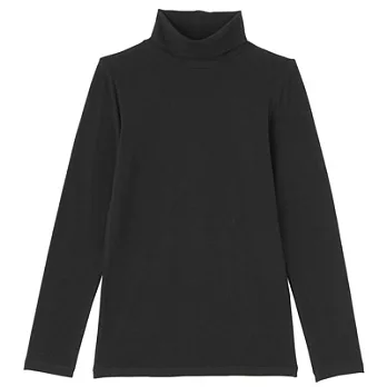 [MUJI 無印良品]女棉混溫調高領長袖衫L黑色