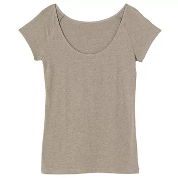 [MUJI 無印良品]女棉混溫調法式袖衫L摩卡棕