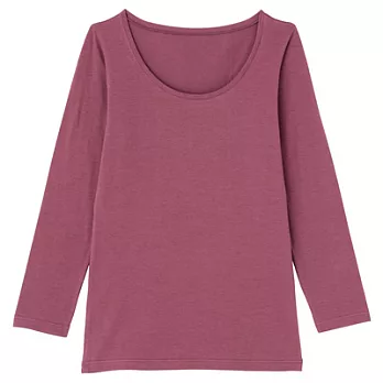 [MUJI 無印良品]女棉混溫調U領八分袖衫XL紫色