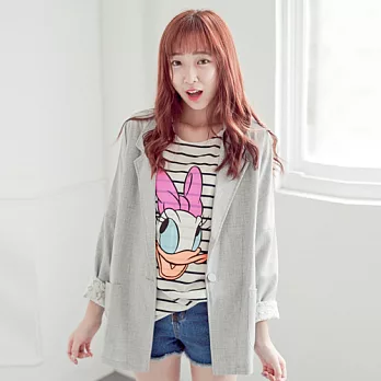 【韓國連線】。橫條黛西毛巾布T恤 白系