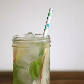 Dailylike歡樂假期派對紙吸管(10入)-20水滴點點