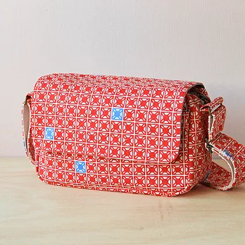 印花樂鋪棉側揹相機包/紅