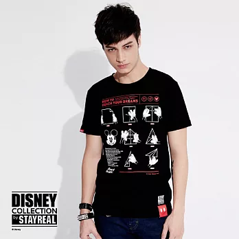 Disney Collection By STAYREAL 米奇紙飛機T - 黑標潮流版 / 黑色S黑色