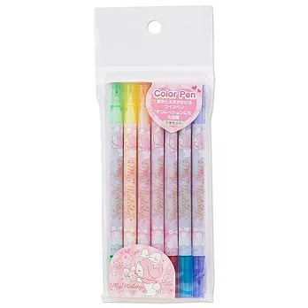 《Sanrio》美樂蒂可愛LOGO系列7色雙頭筆組