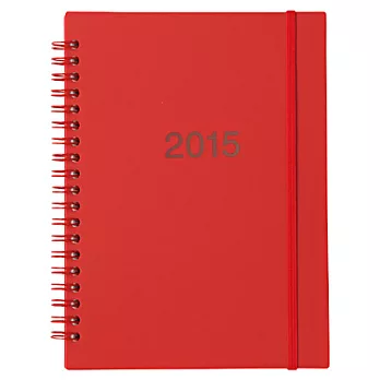 [MUJI 無印良品]PP封面月週記事本/A5.紅.2015