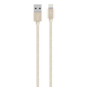 Belkin 金屬 Lightning 2.4A 1.2m 同步/充電線(金、灰、銀)金色