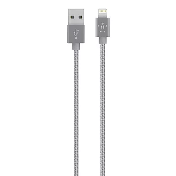 Belkin 金屬 Lightning 2.4A 1.2m 同步/充電線(金、灰、銀)太空灰