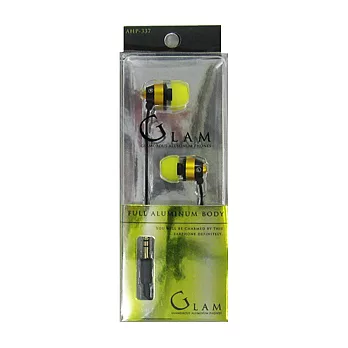 【GLAM】CANAL TYPE EARPHONES 耳塞式耳機 黃色 　