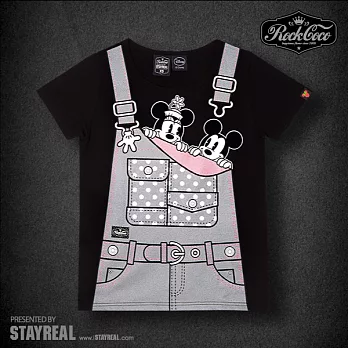 Disney Collection By ROCKCOCO 兩小無猜T - 紅標合身版 / 黑、白XS黑色