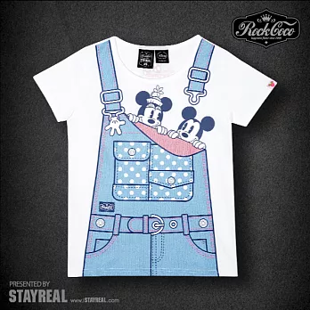 Disney Collection By ROCKCOCO 兩小無猜T - 紅標合身版 / 黑、白XS白色