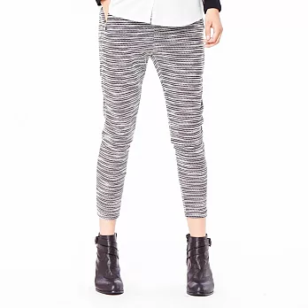 【CACO】針織抽繩哈倫褲-女S黑麻灰