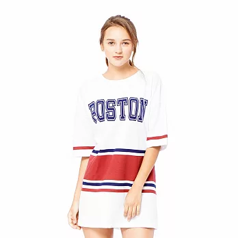 【CACO】BOSTON七分袖洋裝-女FREE白