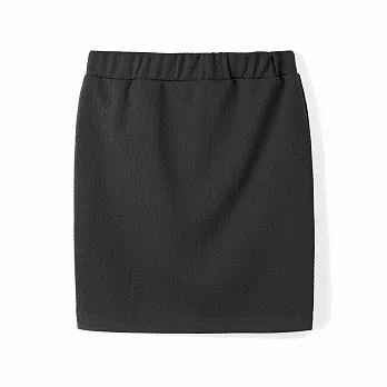 【CACO】壓紋彈性修身窄裙-女S黑