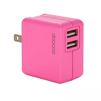 doocoo itofu2 2.1A dual USB Adaptor (雙輸出USB充電器)粉紅色
