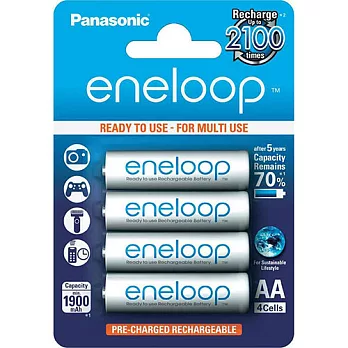 國際牌 Panasonic eneloop AA低自放鎳氫充電電池 (4入) - 贈電池盒