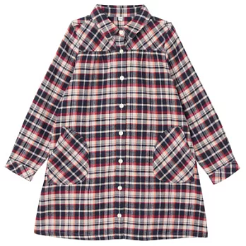 [MUJI 無印良品]兒童有機棉法蘭絨洋裝110米色格紋