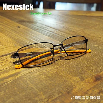 Nexestek (台製) 尼斯濾(50%)藍光眼鏡經典金屬風 - 灰橘色