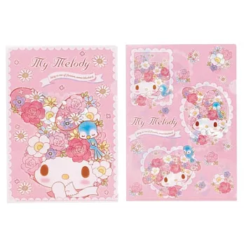《Sanrio》美樂蒂青鳥花語系列A4文件夾組(一組2入)