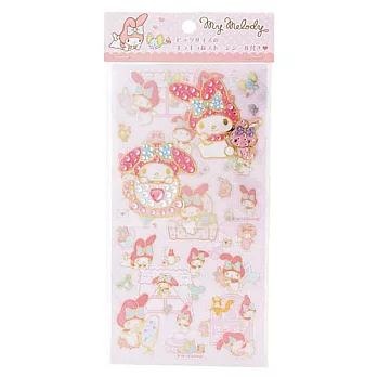 《Sanrio》美樂蒂金邊貼紙(附萊茵石大貼紙兩枚)