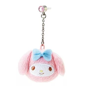 SANRIO 美樂蒂圓圓絨毛造型耳機孔塞吊飾