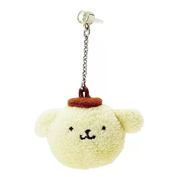 SANRIO 布丁狗圓圓絨毛造型耳機孔塞吊飾