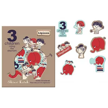 《Shinzi Katoh 加藤真治》三個小孩散裝貼紙64枚