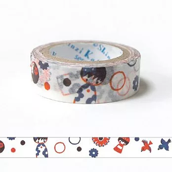 《Shinzi Katoh 加藤真治》紙膠帶15mm(和風人偶)