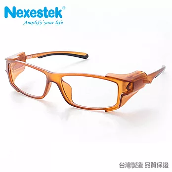 Nexestek 台製尼斯(專業PC眼鏡/電腦族/低頭族拒疲勞乾澀必備)可拆式遮罩款-流線茶