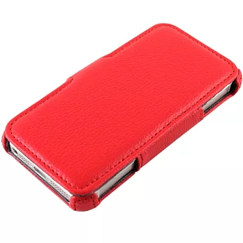 TWHIQ Apple iPhone 5 /5S /5C 荔枝紋系列 側掀(立架式)皮套荔枝紅