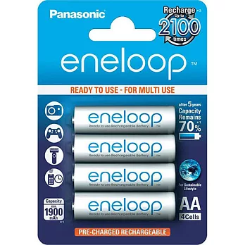 國際牌 Panasonic eneloop AA低自放鎳氫充電電池 (12入) - 贈電池盒白色