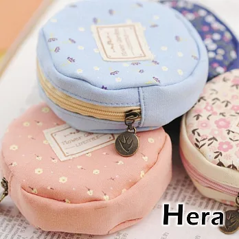 【Hera】赫拉 甜蜜碎花圓形零錢包/鑰匙包(四色任選)藍色