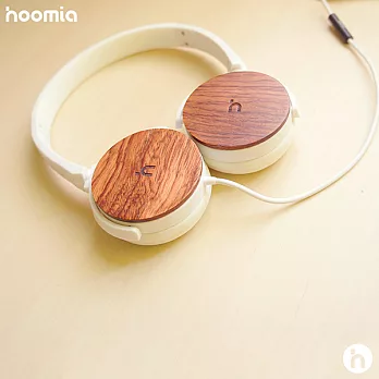 hoomia 好米亞｜ U3Wood 經典旋轉折疊耳罩式耳機-原木紅花梨-白白色