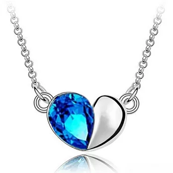 A+ accessories 聽雨-奧地利水晶鎖骨短鍊 (寶藍)